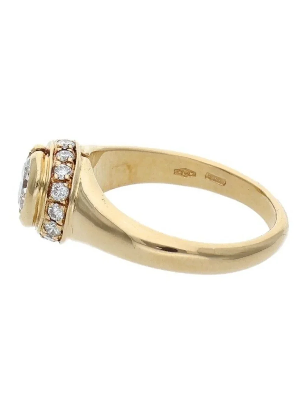 Bvlgari Bulgari Solitaire Cocktail 18k Yellow Gold Diamond Ring